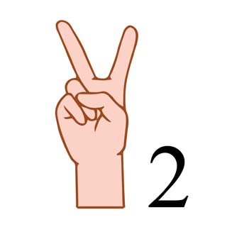 中国で数字の2を表現する指の形