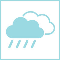 中国の天気予報の「豪雨」のマーク